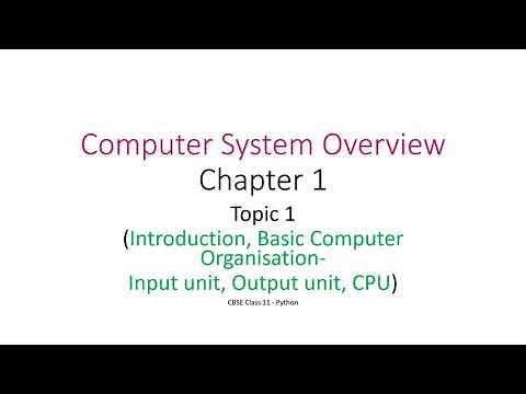 CBSE Class 11 Computer System Overview Chapter 1 Topic 1
