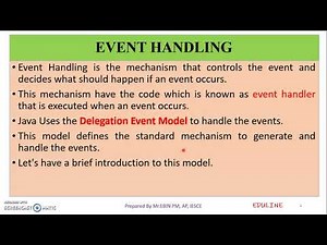 JAVA - MODULE 4 - TOPIC 18 - EVENT HANDLING & DELEGATION EVENT MODEL