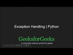 Python Programming Tutorial | Exception Handling in Python | GeeksforGeeks