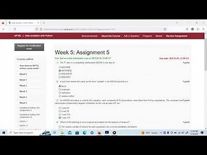 Data Analytics With Python NPTEL SWAYAM Course Week 5 Assignment Answers