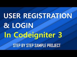 User Login and Registration in CodeIgniter 3 | PHP MYSQL