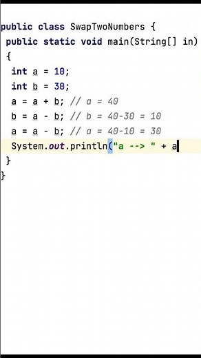 SWAP NUMBERS WITHOUT TEMP VARIABLE IN JAVA