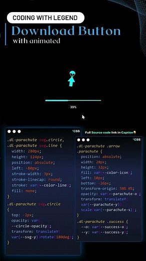 download button animation using HTML CSS JavaScript#programming #coding #code #download button #html