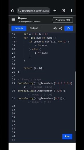 Find Two Unique Numbers in Array | JavaScript Bit Manipulation O(n) Solution