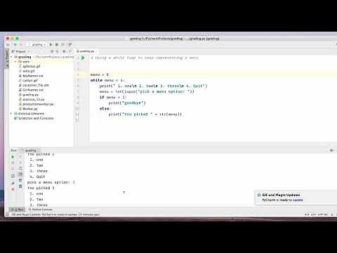 Creating a menu in a while loop