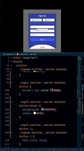 Building a login form using html css and JS | JavaScript Projects