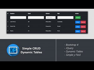 Simple CRUD con JQuery Dynamic Tables