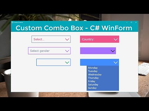 Custom ComboBox - Icon, Back, Text & Border Color - WinForms C#