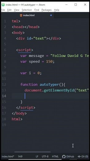 Auto Typing Text | HTML JavaScript