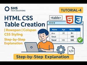 HTML Table Creation Step by Step | Complete Table Styling with CSS |FullStack Development Tutorial-4