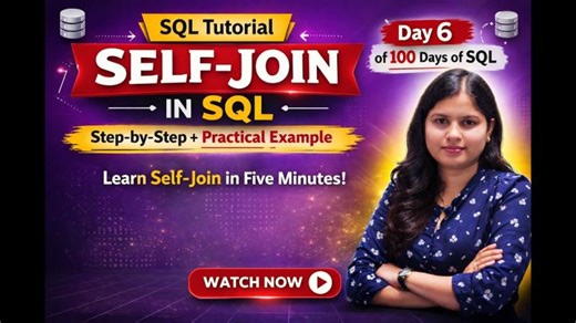 🔥 What is Self Join in SQL? | SQL Self Join Example Interview Questions | Day 6 of 100 SQL (2026) | Indu Thakur