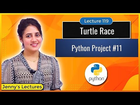 Python Project for beginners #11| Turtle Race Project | Python for Beginners #lec119