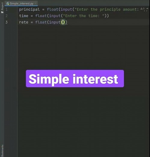 python program to simple interest