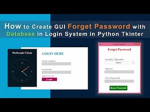 How to Create GUI Forget Password with Database in Login System in Python Tkinter #Part1
