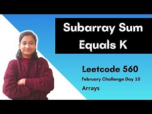 25. Subarray Sum Equals K | Leetcode 560 | Array | Prefix Sum