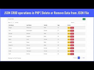 JSON CRUD operations in PHP | Delete or Remove Data from JSON File