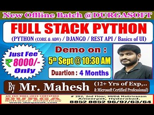 FULL STACK PYTHON Offline Training @ DURGASOFT