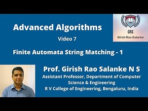 7 Finite Automata String Matching 1