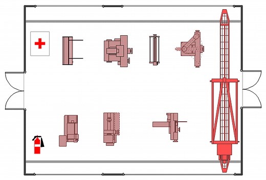 Factory layout floor plan | Plant Layout Plans | How To Draw Building Plans | Modern Factory Site Plan