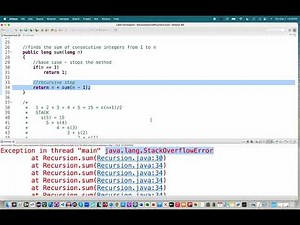 APCS Unit 10.1 (C) Sum Stack Overflow Example