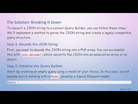 How to Efficiently Convert a JSON String to Laravel Query Builder