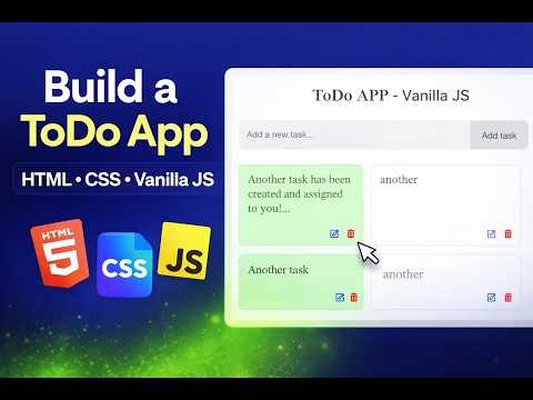 Build a ToDo App with HTML, CSS & JavaScript 🚀 | Beginner Friendly Project (Vanilla JS)