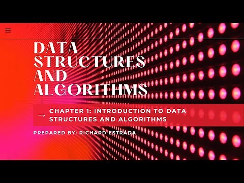 Data Structures and Algorithms Chapter 1: Introduction to Data Structures and Algorithms