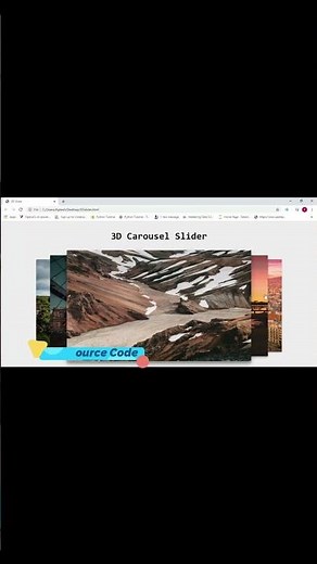 Responsive 3D touch Slider Using Html & CSS | Responsive 3D Carousel Slider in HTML & CSS