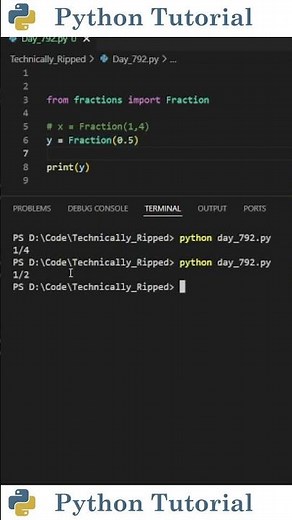 Three Ways To Create Fractions In Python | Python Tutorial