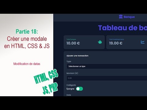 Fullstack #18/27 : Créer une fenêtre modale en #html #css #javascript #frontend