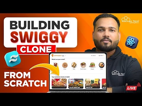 🔴 Live: Build SWIGGY Clone with React JS & TAILWIND CSS | Beginner Web Development Project