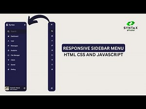 Responsive Side Navigation Bar in HTML CSS And JavaScript | ‪@SyntaxStudioTv‬