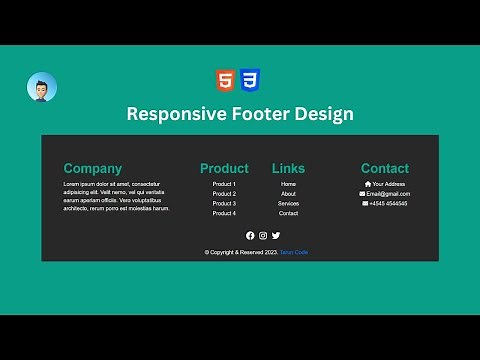 Responsive footer design in html css