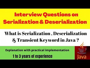 #corejavainterviewquestions #serialization What is Serialization Deserialization & Transient in Java