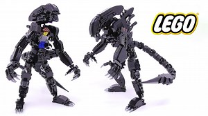 Turning LEGO Bricks Into Living Alien Mech With Advanced Articulation and Bold Aesthetics