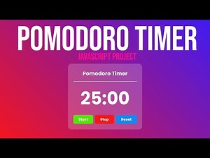 How To Create Pomodoro Timer App Using HTML CSS And JavaScript