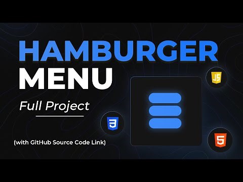 Animated Hamburger Menu using HTML, CSS, and JavaScript | Responsive Navigation Menu Tutorial