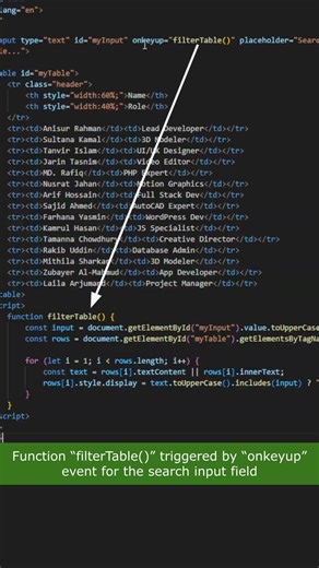 ⚡ Modern JS Table Filter in minutes!