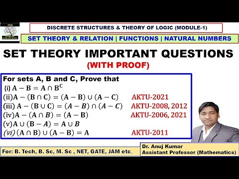 Applications of General Identities | Set Operations and Application | Set Theory Important Questions