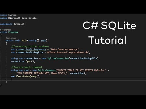 C# - SQLite Tutorial (Microsoft.Data.Sqlite)