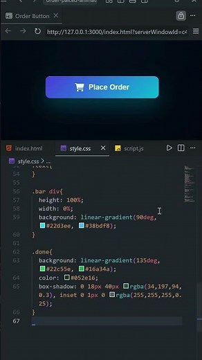 ✨ Order Placed Button Animation 🔥 | HTML | CSS | JS | #animation #coding #htmlcss #javascript