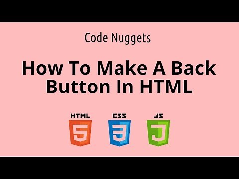 How To Make A Back Button In HTML
