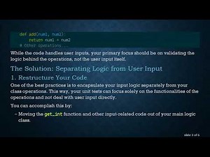 How to Write Unit Tests for User Input in Python3 Code