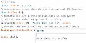 Arduino Programmierung: Ausgabe formatierter Strings / Zeichenketten