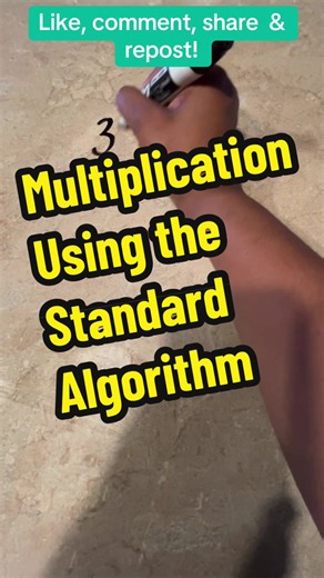Multiplication using the standard algorithm. Weekly live classes. Small group sub lives. #math #teacher #asmr #fyp #school