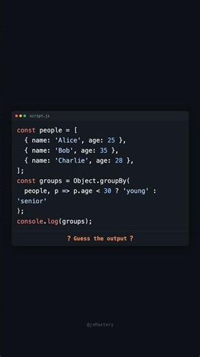 Object.groupBy() — No Lodash Needed! | JS Mastery