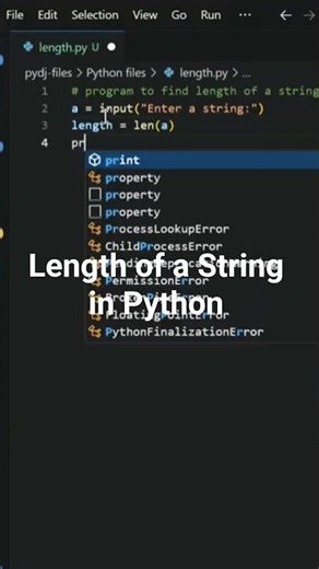 Length of a String in Python !!