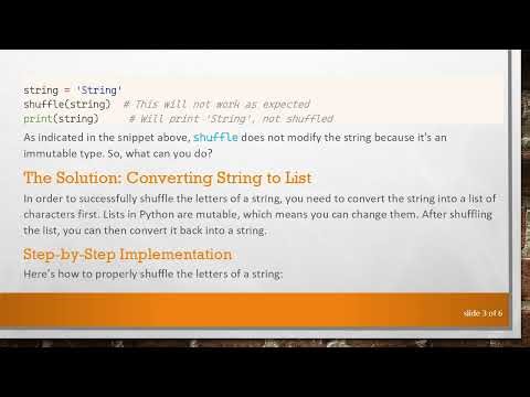 How to Shuffle the Letters of a String in Python
