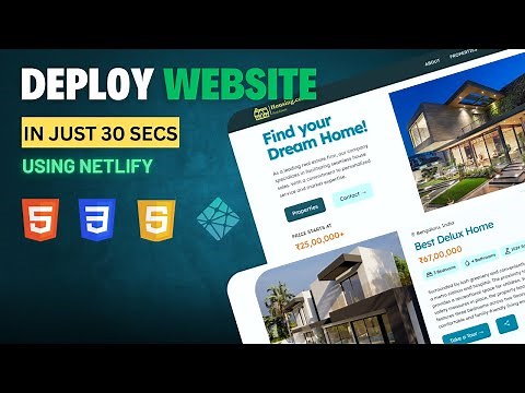 Deploy Website in Just 30 Seconds Using Netlify | HTML, CSS, JS