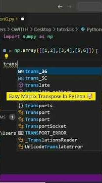 How To Transpose A Matrix with Python(Easy🤯) #pythonprogramming